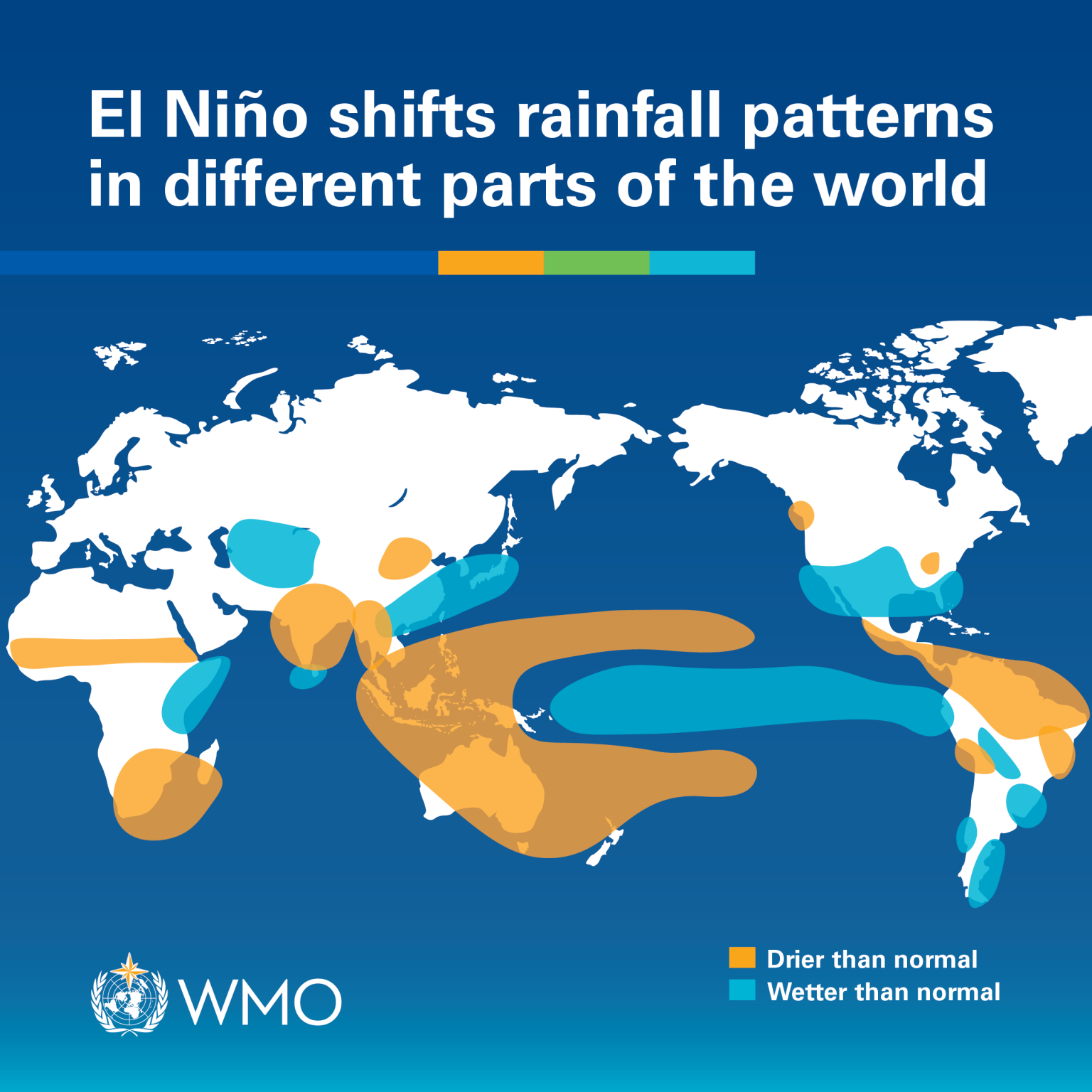 This infographic shows (roughly) how El Niño might influence drier or wetter weather in different parts of the world. This infographic shows (roughly) how El Niño might influence drier or wetter weather in different parts of the world.